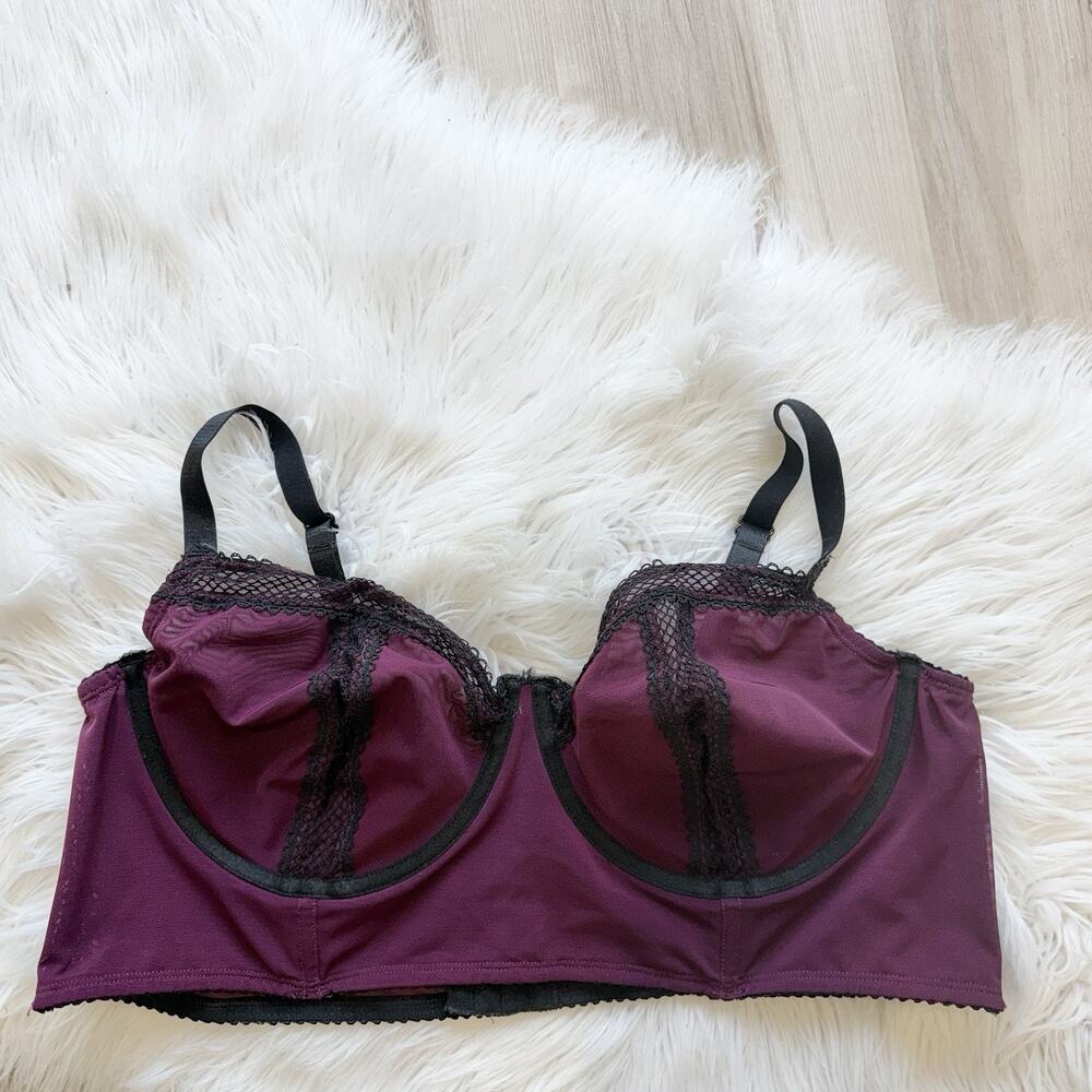 Torrid Purple Black Lace Underwired Bra 3X